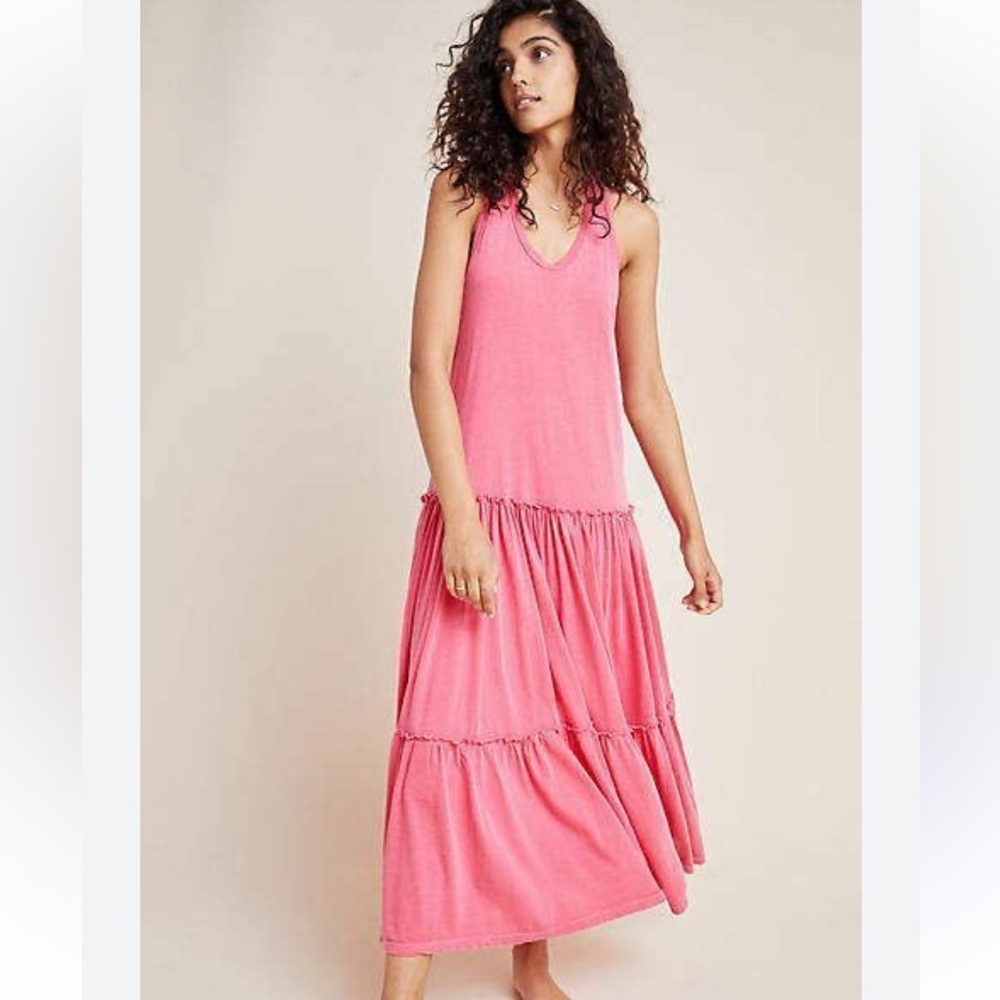 Anthropologie Sundry Tiered Sleeveless Ruffle Maxi Dress - Size 2 Medium